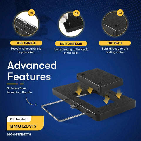Xi Series Quick Release Trolling Motor Mounting Bracket Kit Replacement for Motorguide Xi3 Xi5 Mounting Plate Part 8M0120717