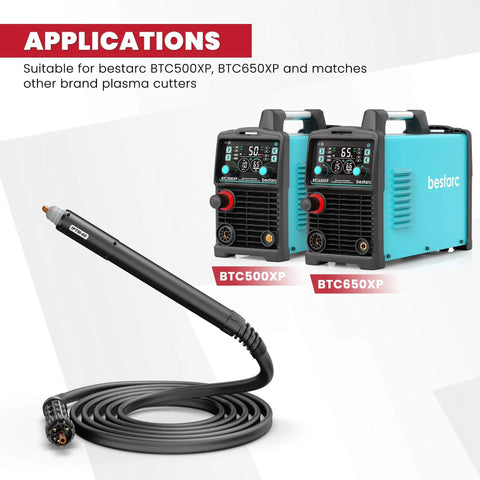 IPTM60 Non HF Pilot Arc Plasma Cutting Torch For CNC Machines 60 Amp Straight Torch With 20 Ft Cable 60 Percent Duty Cycle Gas Pressure 4.4 To 5.0 Bar Built To Last Workhorse For BTC500XP And BTC650XP next to BTC500XP and BTC650XP machines