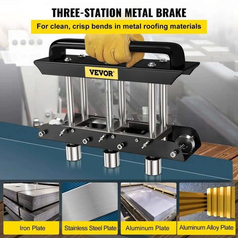 Three Station Edge Roller Bender for Sheet Metal Fabrication, 0-90 Degree Bends with adjustable heights, heavy-duty build