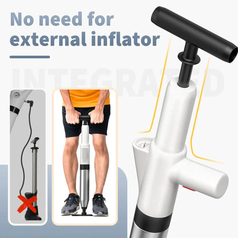 Turbocharged Toilet Unclogger Kit With Real-Time Barometer, High-Pressure Air Drain Blaster in use, no external inflator needed.