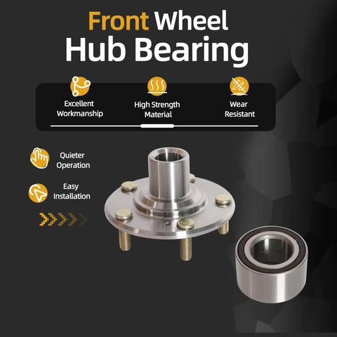 Front Wheel Hub Bearing Kit For Honda Civic 2012 2013 2014 2015 DX EX LX HF Hybrid 1.8L And 1.5L Not For 2.4L Si Or EX-L OE 44600-TR0-A00 NT510089 Premium Replacement For Smooth Ride And Quiet Operation.