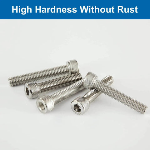 M5 Socket Head Cap Screws Kit With 10mm 14mm 18mm 20mm 25mm Lengths 304 Stainless Steel Fully Threaded Allen Hex Drive Bright Finish 50 Piece Assortment Bolts Set For Metric Projects Great For DIYers And Pros.