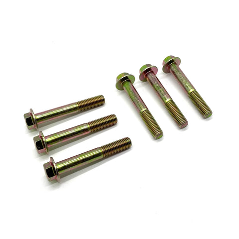 Set of 6 10.9 Class Hex Flange Wheel Hub Bolts for Steering Knuckle to Front Hub Yellow Zinc Plated for Jeep Wrangler YJ TJ Cherokee XJ