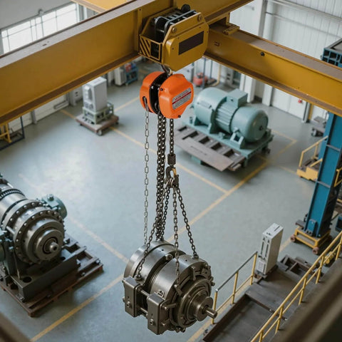 1 Ton Hand Chain Hoist With 10 Ft Lift Galvanized G80 Chain for heavy lifting in industrial warehouse