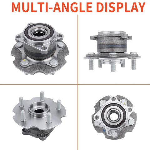 Multi-angle view of Rear Wheel Hub And Bearing Assembly 512374 for Toyota RAV4 2006-2018 4WD AWD and Lexus NX AWD with Encoder ABS.