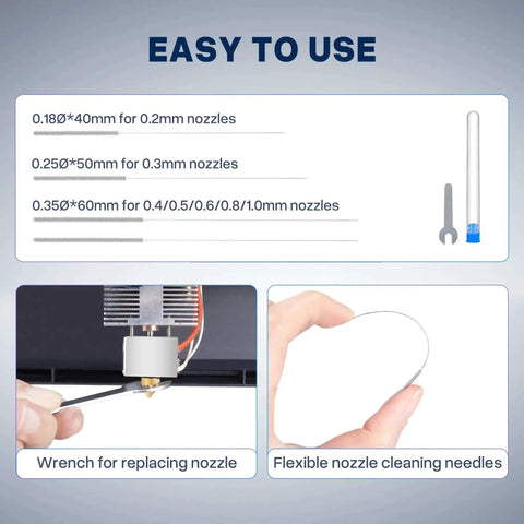 MK8 Brass 3D Printer Nozzle Set All In One Upgrade Kit With 26 Piece Multi Size 0.2mm-1.0mm includes tools for easy use