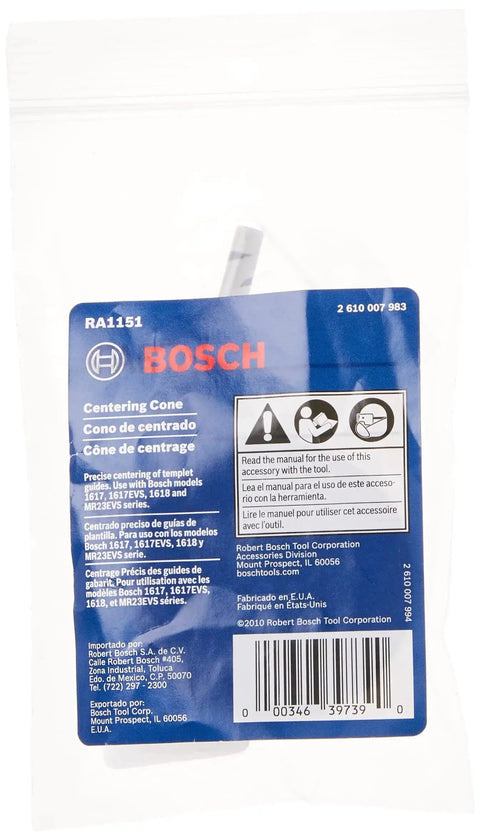 Packaged Router Subbase Centering Pin And Cone For Precise Template Guided Routing, Compatible With Bosch Routers