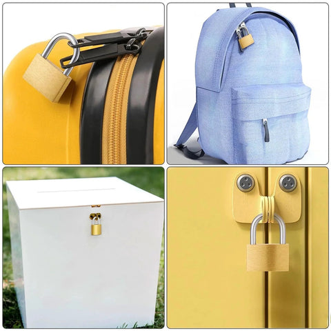Two Pack Small Solid Brass Padlocks With Keys 20mm And 25mm Mini Key Locks Installed on Travel Bag and Backpack for Security