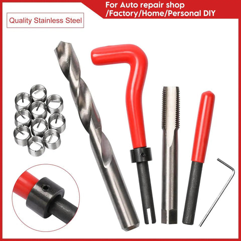 15 Pcs Thread Inserts M14x1.5 Female Thread Repair Kit With Spark Plug Helicoil Set For Auto Repair DIY Friendly Drill Tap Tool Kit With Wrench And Organizer Box For Easy Mechanical Fix