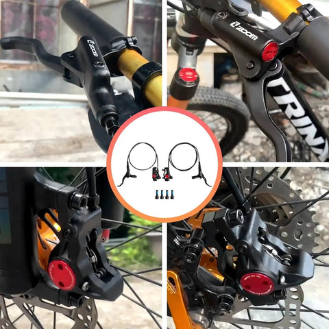 Z00M HB875 MTB hydraulic disc brake set; 2-piston, aluminum alloy levers, front-left and rear-right hoses.