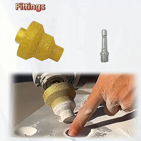 Diamond Step Drill Bit Set 20mm 35mm 50mm M10 Thread Hole Opener For Tile Concrete Marble Chamfer And Polish With Angle Grinder