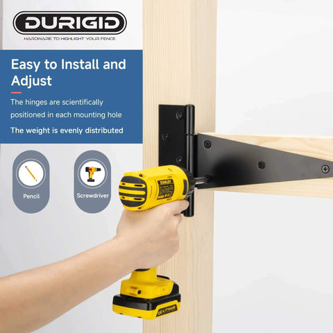 Installing 6 Pack 10 Inch T Hinge Heavy Duty Hinges For Wood Doors Shed Doors Fence Gates Barn Doors Outdoor Use Corrosion Resistant
