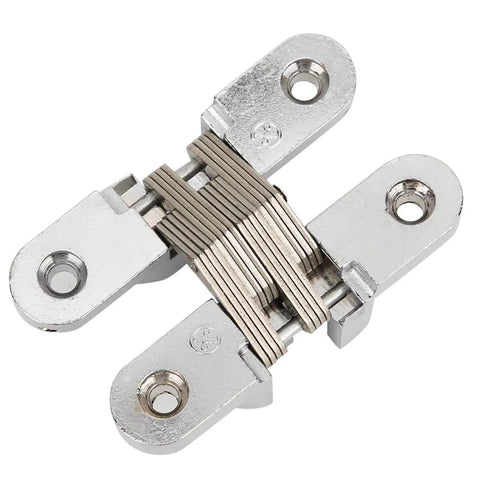 180 Degree Zinc Alloy Hidden Door Hinge For Cabinets And Furniture Concealed Cross Hinge No Fuss Install Kit