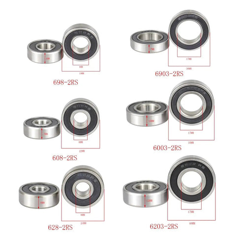 Ball Bearings Kit With ABEC-5 Precision And Low Noise Sealed Bearings For High Speed Machinery Including 6203-2RS 6003-2RS Set