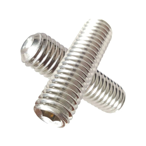 2-56 Thread Cup Point Socket Set Screws Full Thread Allen Drive 18-8 Stainless Steel Bright Finish Three Eighths Inch