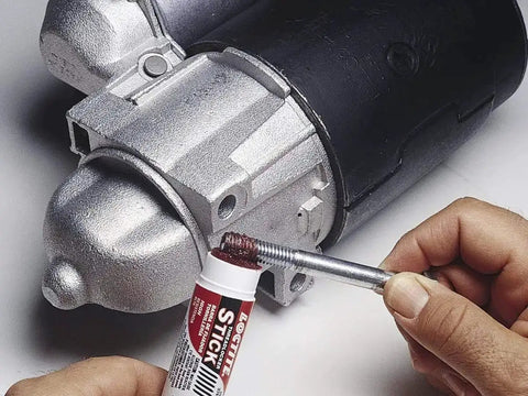 Applying Red OEM 268 Threadlocker Stick Replacement For Your Ride, Precision Vehicle Seals on automotive fastener