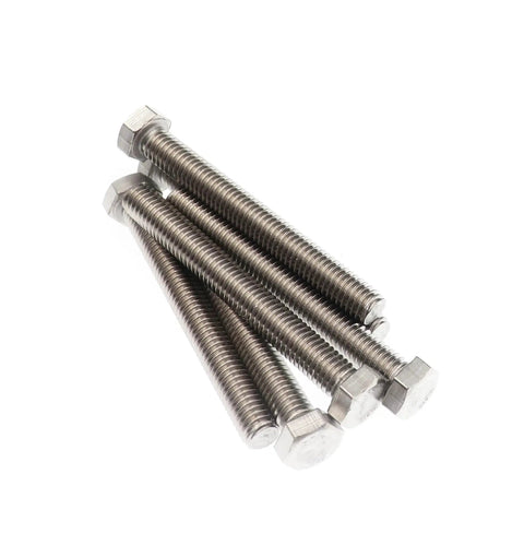 Beefy 304 Stainless Steel 3/8-16 Hex Bolts, 1 Inch Full Thread, Heavy Duty UNC Coarse, Plain Finish, A2-80 18-8 Grade, set of 5 bolts