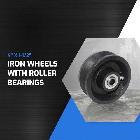 Cast Iron V Groove Gate Wheel Set With Wheel Box Four Gate Wheels For Rolling Gates Heavy Duty Outdoor Use close-up