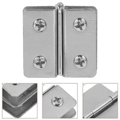 Heavy Duty Stainless Steel Glass Door Hinges 2 Pack For Cabinets And Display Cases Adjustable Whisper Quiet Operation Ideal For Kitchen Cabinets Showcases And Wine Display Sosoport, close-up of hinge design and screws