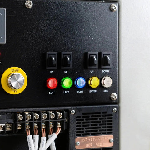 Control panel with 10 Pack 8mm LED Indicator Lights IP67 Waterproof Panel Mount 5V To 24V in red, green, yellow, blue, white
