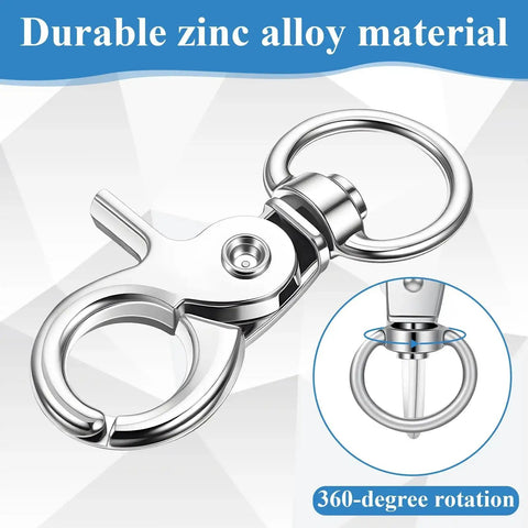 Heavy Duty Trigger Snap Hooks 2.32 X 0.82 Inch Swivel 360 Degree For Pet Cages, zinc alloy with 360-degree rotation mechanism