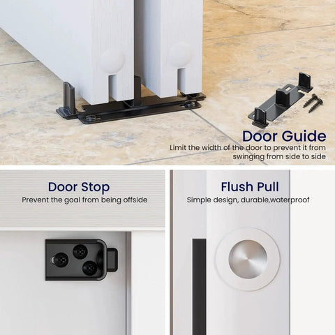 Bypass Sliding Door Hardware Kit For Cabinets And Closets Aluminum Alloy With Finger Pull 2 Door System Hidden Design