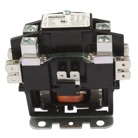 Front view of 1 Pole Normally Open DP Contactor With Shunt, 40 Amp 24V Coil, Definite Purpose Air Conditioner Contactor, UL Listed CSA CE Approved