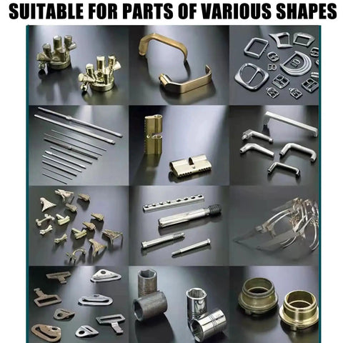 Various metal parts suitable for use with 14 Ounce One Eighth Inch Stainless Steel Tumbling Media Shot Three Shapes Mixed Ballcone Ball Pin.