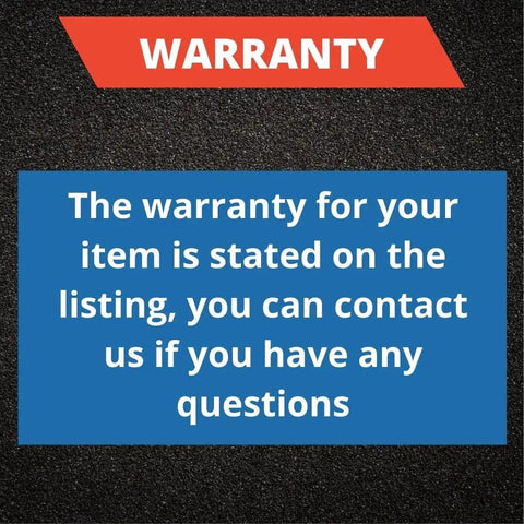 Warranty information card stating contact for questions, related to Front Wheel Hub And Bearing Replacement Kit For Promaster City Vans 2015 2016 2017 2018 2022 OE Spec Durable Hub Assembly ISO Certified For A Smooth Ride And Long Lasting Beefy Performance.