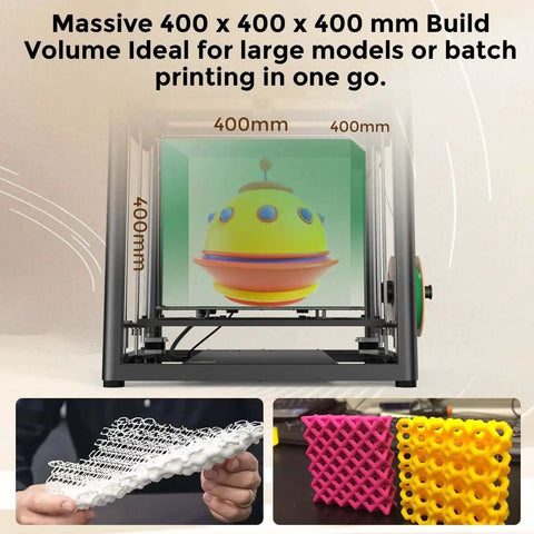 Ender-5 Max 3D Printer With Massive 400x400x400mm Build Volume, Crazy Fast 700mm Per Second Printing, various printed models