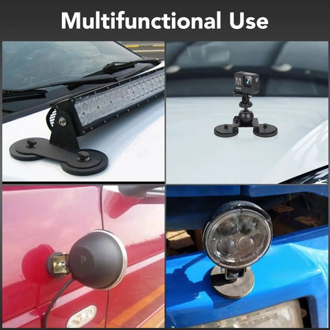 DIYMAG four rubber-coated mounting magnets with M5 threaded studs for light bars, cameras, and mirrors on vehicles