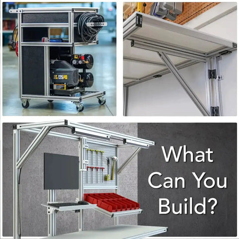 Custom DIY workshop builds using 90 Degree Internal T-Matic Connector With Steel Screw Threaded Barrel And T-Nut For 15 And 40 Series
