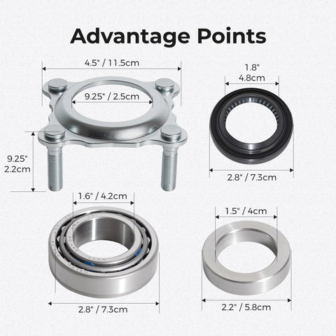 Beefed Up Rear Axle Bearing With Seal And Retainer Kit For Jeep Wrangler JK JKU 2007 Through 2017 with dimensions shown