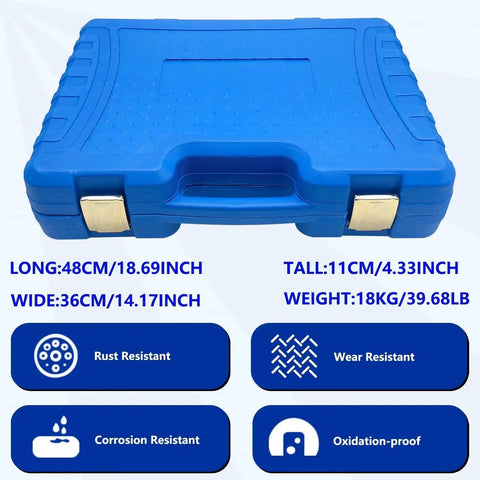 Universal Pull and Press Sleeve Kit for Bearings, Bushings and Seals with case and resistance features highlighted