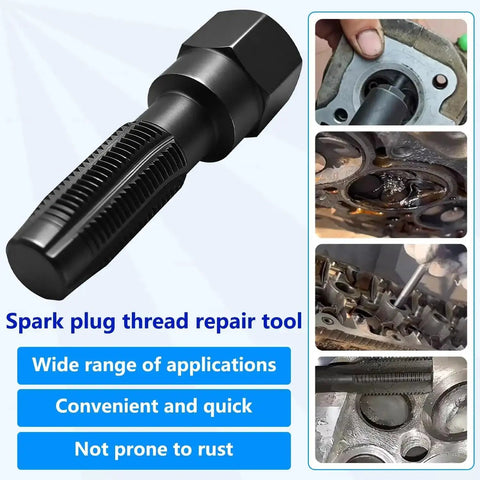 14mm Spark Plug Thread Repair Kit For Cylinder Heads M14 X 1.25 Rethread Tool With Reamer And 4 Thread Inserts Chrome Vanadium Steel