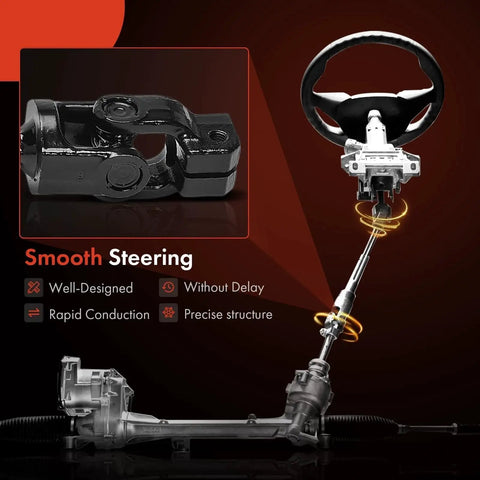 Lower Steering Shaft With U Joint For Ford F150 2009 2010 And Expedition, steel structure, showing detailed u-joint design