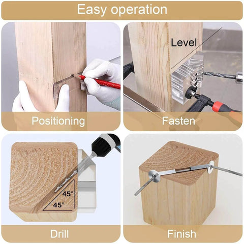 Dope Cable Railing Drill Guide Jig For Wood Posts 45 And 90 Degree Angles visible in use on wooden post