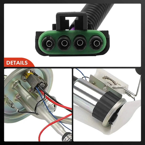 Plug And Play Electric Fuel Pump Assembly With Sending Unit For Buick LeSabre Park Avenue Oldsmobile 88 98 And Pontiac Bonneville V6 Three Point Eight Liter Gas Engine Replace 19111388 25027568, detailed view of components and wiring