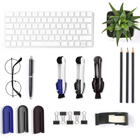 Portable Carbon Microfiber Eyeglass Cleaner 3 Pack With Sunglasses Brush in office setup.