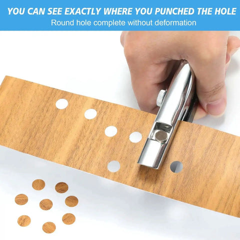 Heavy Duty 8mm Single Hole Punch Portable Handheld Paper Punch creating precise holes in cardboard