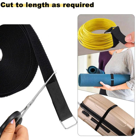 Adjustable 1 Inch Hook And Loop Cable Straps With 50 Metal Buckles Cut To Length Cinch Straps Game Changing Reusable Nylon Ties