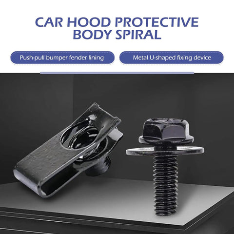Heavy Duty Automotive Body Bolts And U Nut Clips Kit M6 1.0 Universal Car Fasteners For Hood Bumper And Fender Rust Resistant