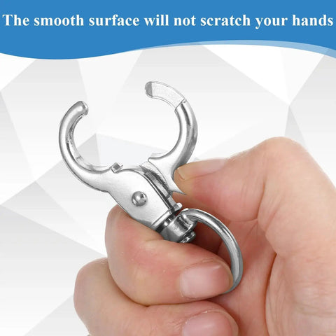 Close-up of Heavy Duty Trigger Snap Hooks 2.32 X 0.82 Inch Swivel 360 Degree for Pet Cages held in hand