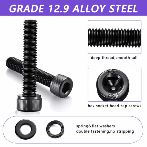 1760 Pieces Metric Screw Assortment Kit Pro Grade M2 M3 M4 M5 Twelve Point Nine Alloy Steel Hex Socket Head Cap Screws And Nuts