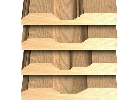 Raised Panel Cabinet Door Router Bit For CNC And Handheld Routers, wood panels showing various router bit cuts.