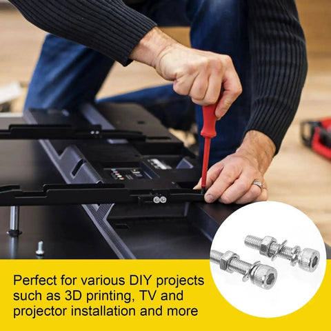 Person assembling a device using Mega M2 Hex Socket Head Cap Screw Set 1260 Pieces Stainless Steel 304 for 3D printer or DIY projects.