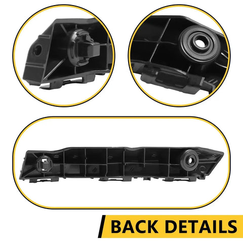 Close-up views of back details for Front Bumper Cover Bracket Retainer Support Pair For Toyota Camry 2015 2016 2017.