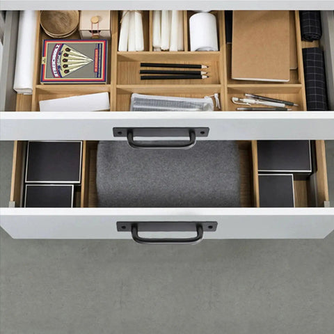 Heavy Duty Barn Door Handle Set Flush Mount Long Base Pulls For Gate Shed Garage Drawer Black Aluminium Alloy 4 Pieces Installed on Drawer