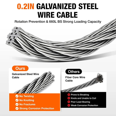 0.2in galvanized steel wire cable with strong loading capacity, corrosion protection, and no twisting issues