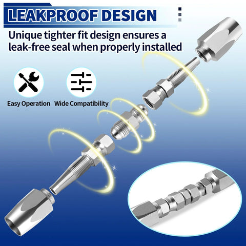Hydraulic hose repair kit, 1/4 inch fittings, 2 pieces, reusable galvanized carbon steel fittings